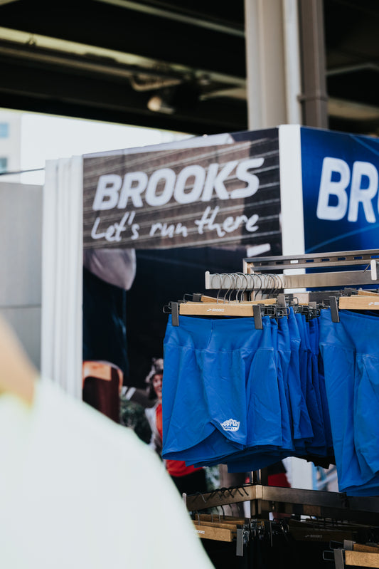 Women's Brooks 5" Blue Shorts